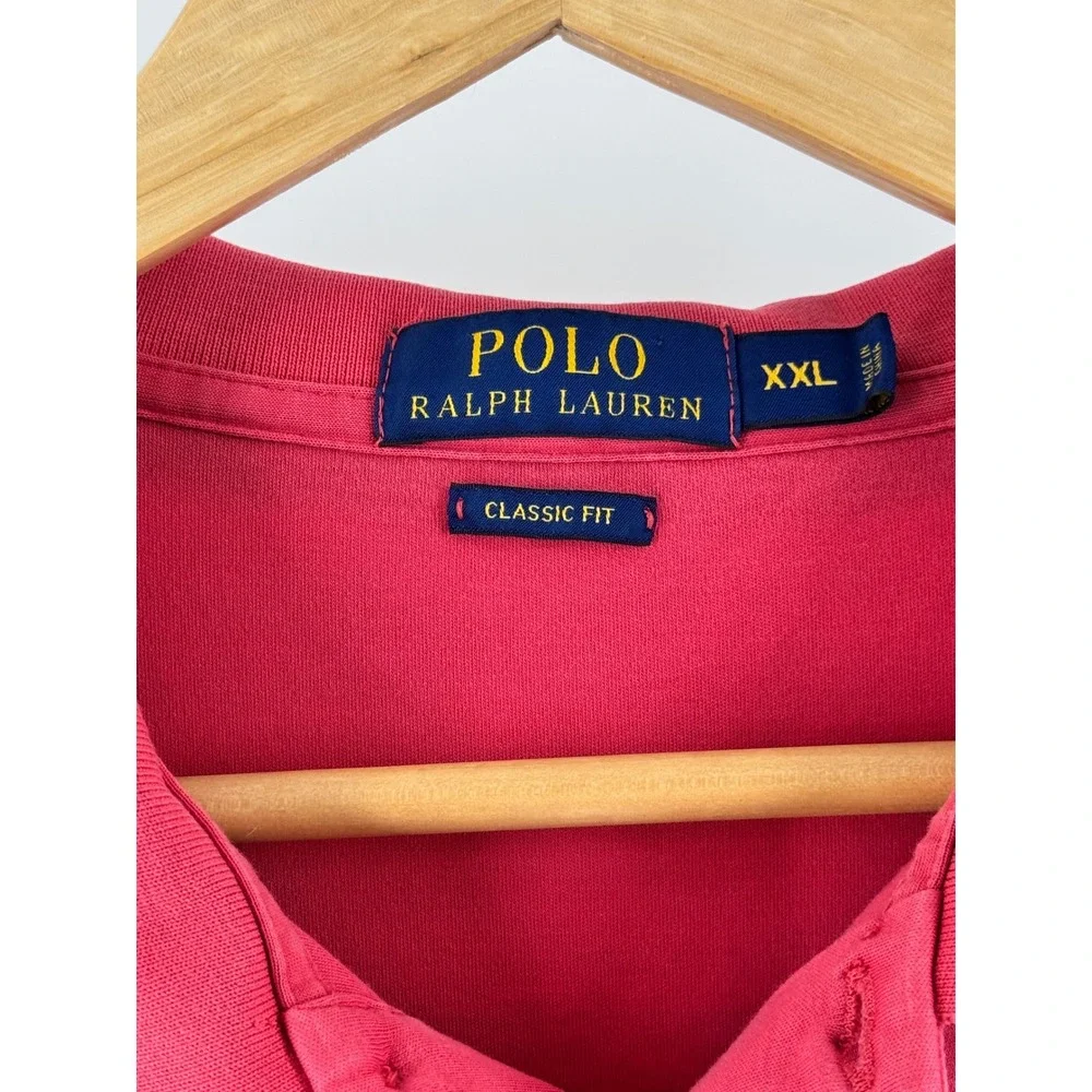 Polo Ralph Lauren‎ Polo Shirt Mens XXL Pink Good Classic Fit Short Sleeve Logo